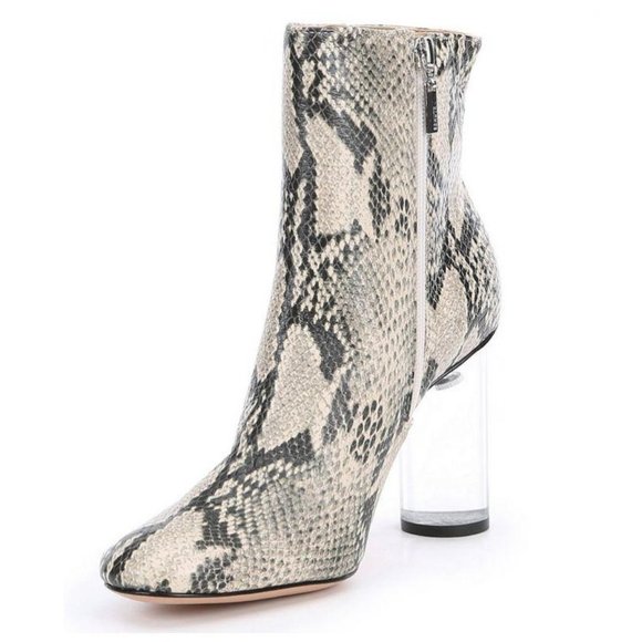 SCHUTZ Pally Snake Print Clear Heel Booties NWOB 8 - Picture 2 of 13